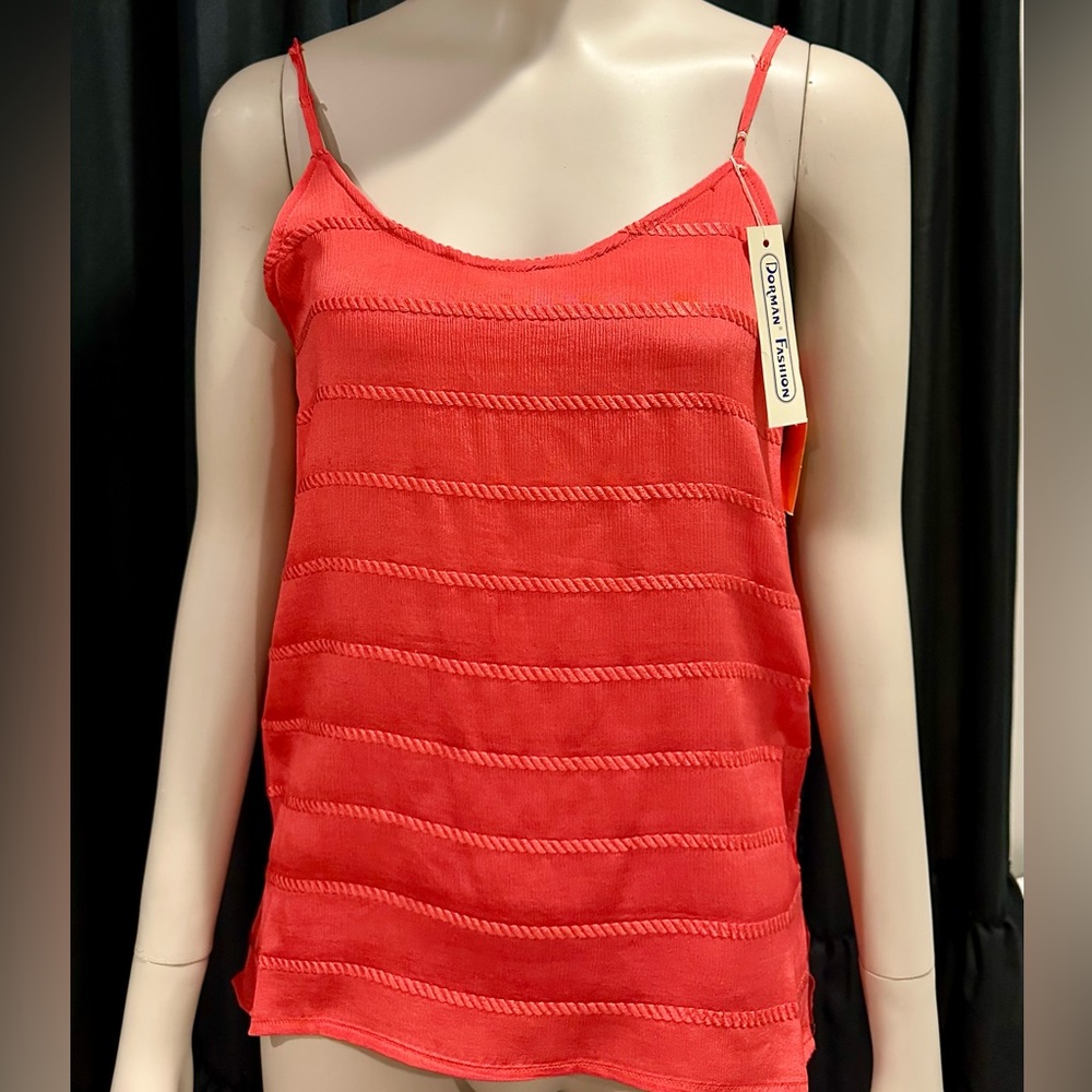 Vintage Dorman Women's 100% Silk Tank Top Camisole Red Size 6 New W Original Tag